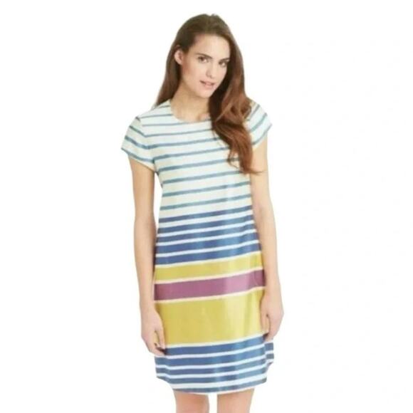 J. McLaughlin Striped Short Sleeve Shift Dress Size XL - Picture 1 of 6
